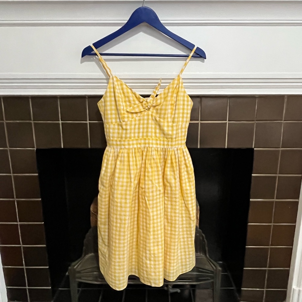 English Factory yellow gingham dress